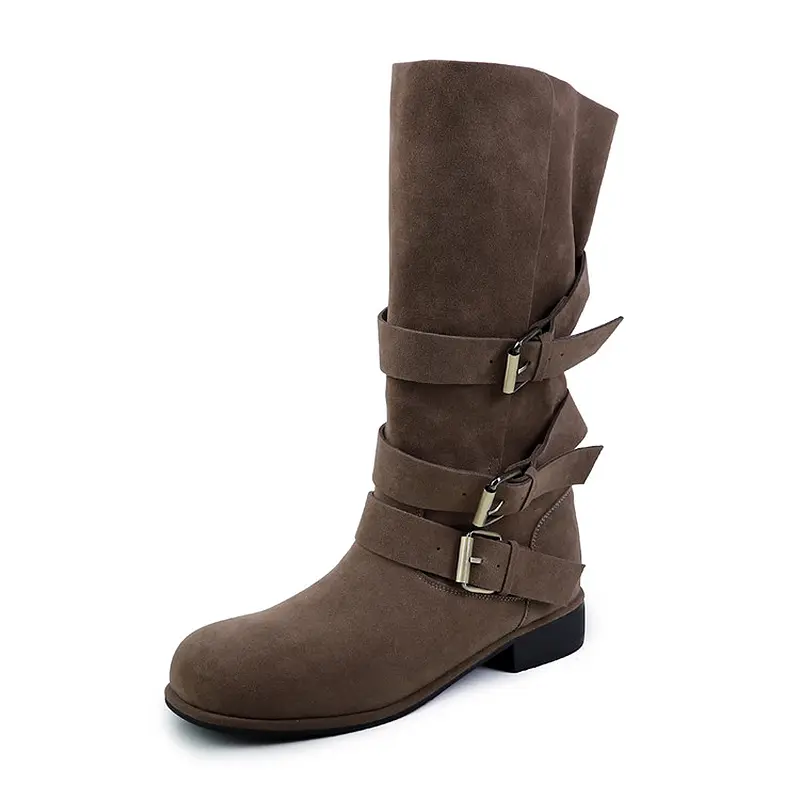 Famous Q.L Codex Brown Suede Western Mid-Calf Boots Quotes, Exporters