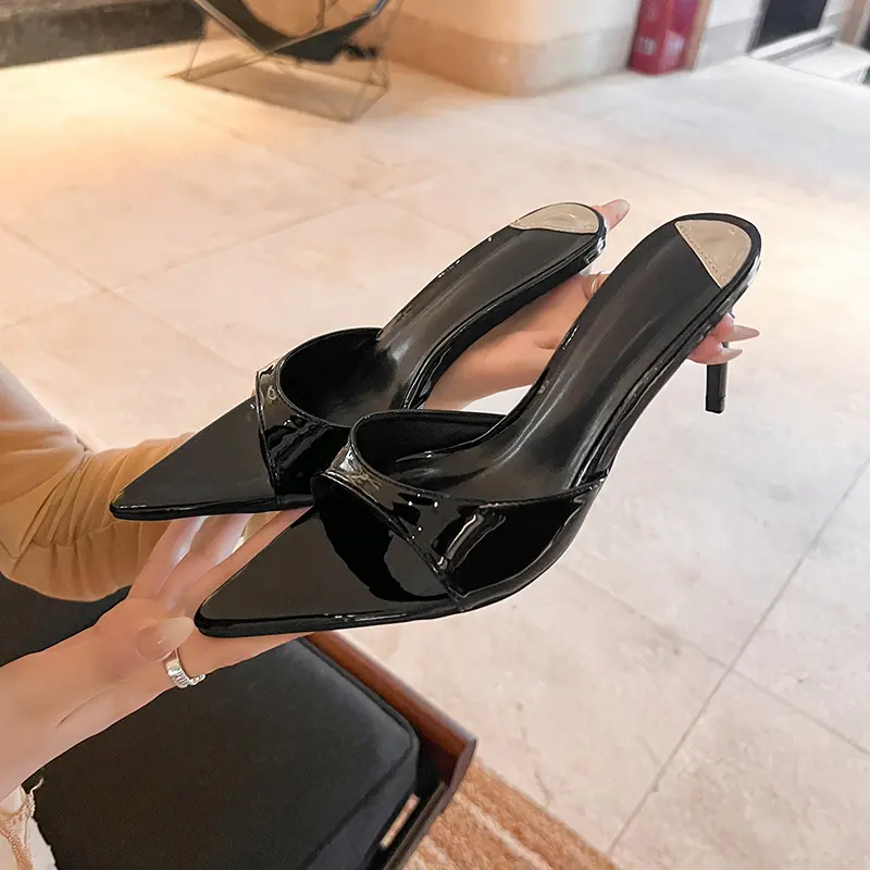 OEM 7cm Patent Leather Pointed Toe High Heel Sandals Suppliers, Factories