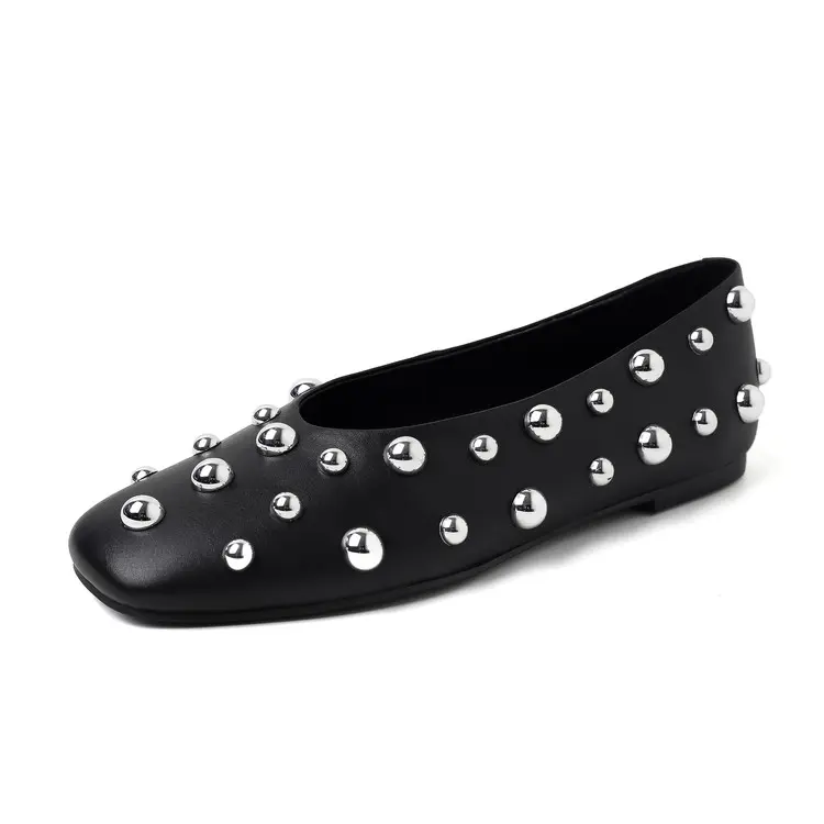 Cheap Slip-On Anti-Slip TPR Breathable Fashion Cowhide Ballet Flats Manufacturer, Suppliers