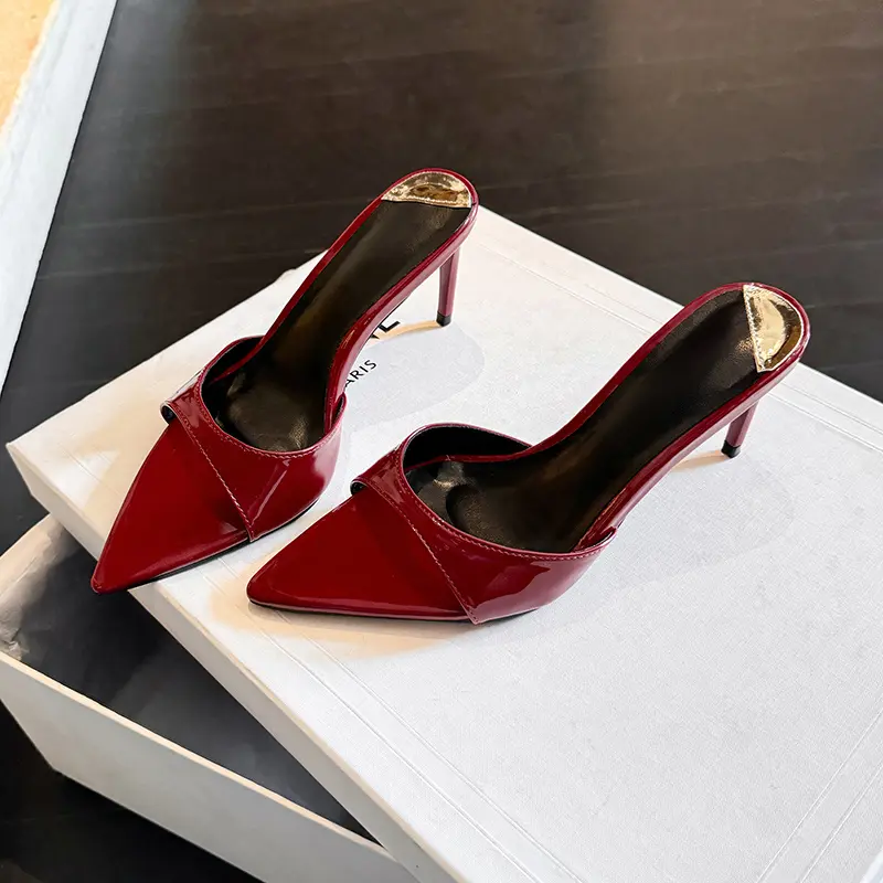 OEM 7cm Patent Leather Pointed Toe High Heel Sandals Suppliers, Factories