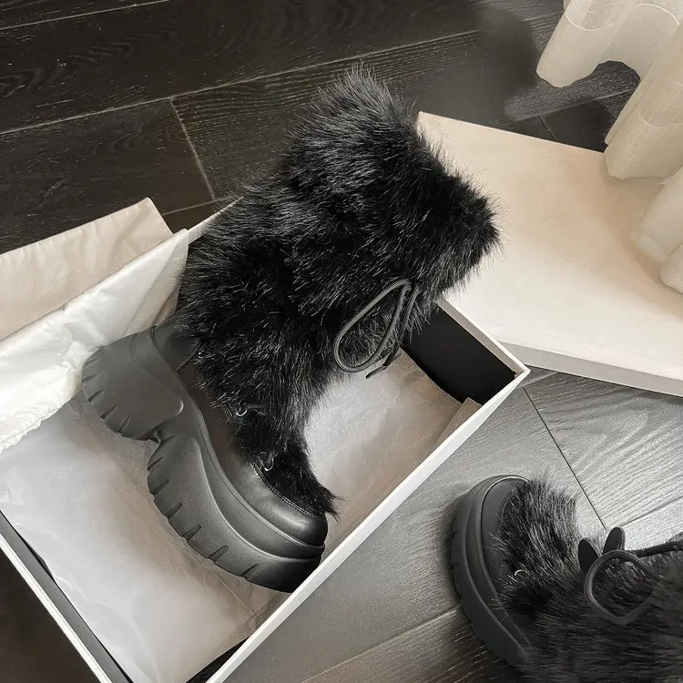 Discount 2025 High Heel Furry Snow Boots - Warm Mid Calf Women's Boots Supplier, Company