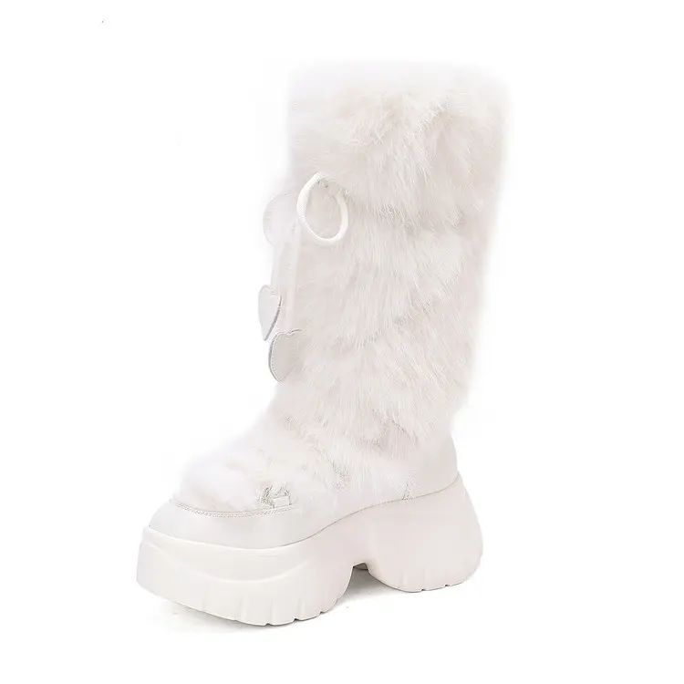 Famous Women's Black Leather Platform Snow Boots with Fur Lining Supplier, Company