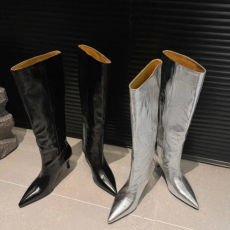 Custom Genuine Leather Western Women’s High Heel Boots Manufacturer, Supplier
