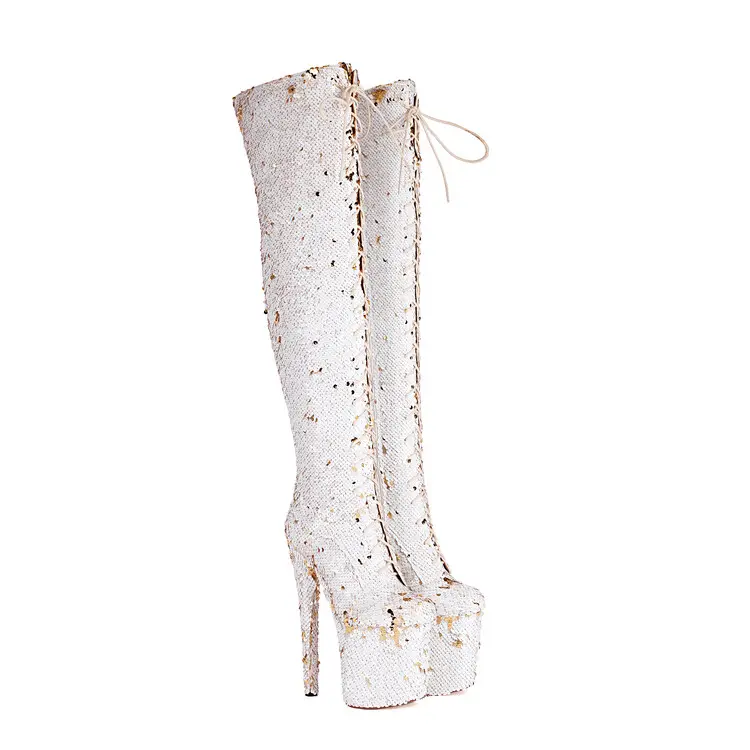 CE Certification Performance Gradient Sequin Over-The-Knee Dance Boots Manufacturers, Companies