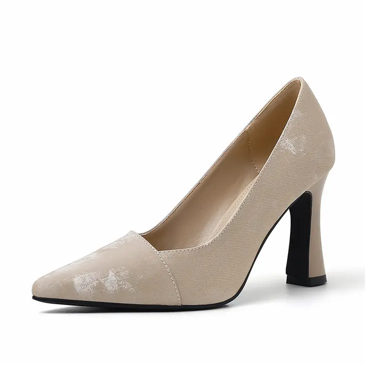 Wholesale Apricot Korea Style Women's Pumps: Genuine Leather Slip-Ons Suppliers, Company