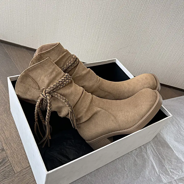 Discount Women's Custom Distressed Fringe Lace Cowboy Boots CE ROHS Mid-Calf Quotes, Companies