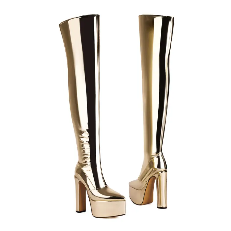 Buy 2025 Extreme Heel Flip Sequin Over Knee Boots for Pole Dance Manufacturer, Exporters