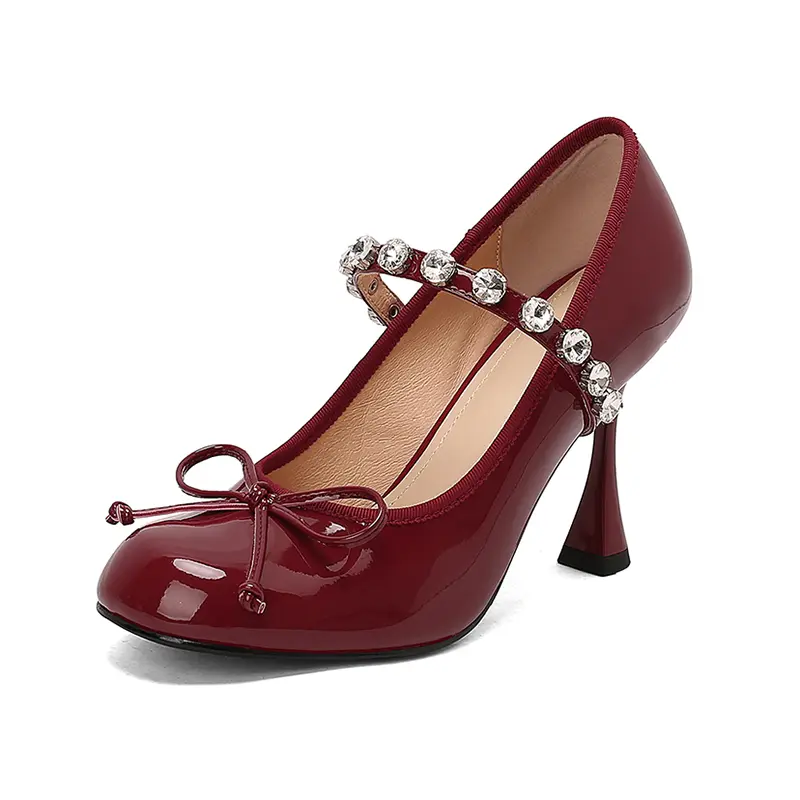 Cheap 9cm Sexy Crystal Bow Mary Jane Pumps Detachable Ankle Strap Factory, Quotes