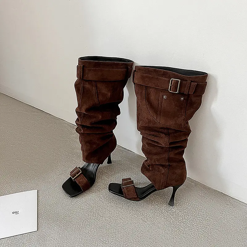 Spice Girl Style Open-Toe Knee-high Summer Boots (5)