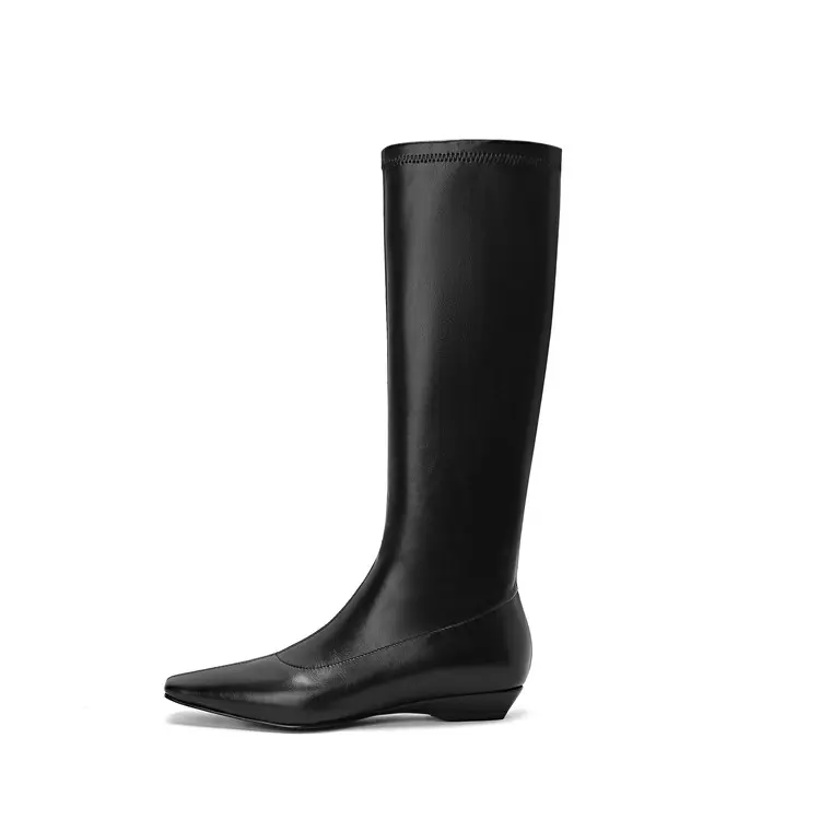 China Western Chunky Heel Winter Knee High Boots Fleece-Lined Non-Slip Supplier, Pricelist