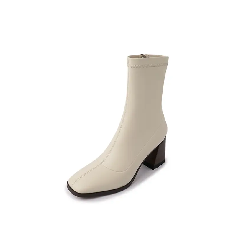 High-Quality Western Square Ankle Boots 7.5cm Chunky Heel CE ROHS OEM Factory, Factories