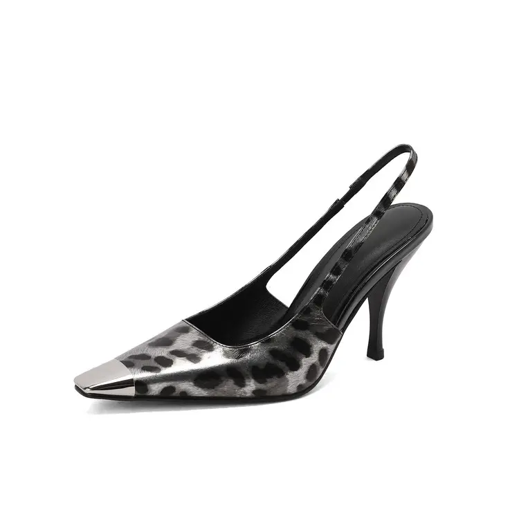 OEM Luxury Brown Leopard Patent Leather Western Pumps 9cm Stiletto Factories, Product