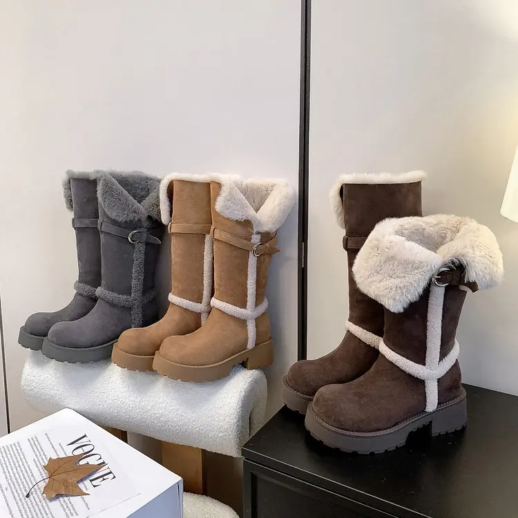 China 2025 Winter Women's Snow Boots | Suede Leather & Cashmere Knee High Manufacturer, Company