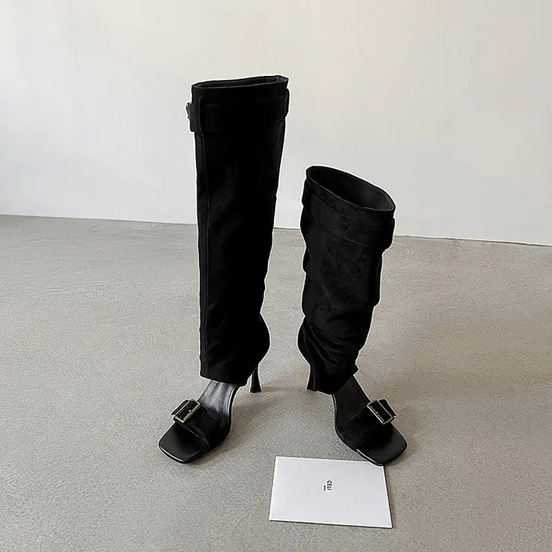 Spice Girl Style Open-Toe Knee-high Summer Boots (11)