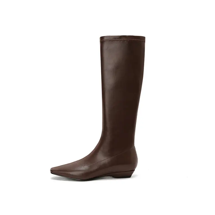 China Western Chunky Heel Winter Knee High Boots Fleece-Lined Non-Slip Supplier, Pricelist