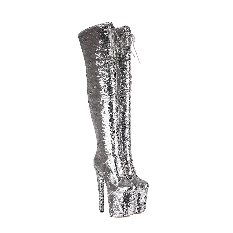 CE Certification Performance Gradient Sequin Over-The-Knee Dance Boots Manufacturers, Companies