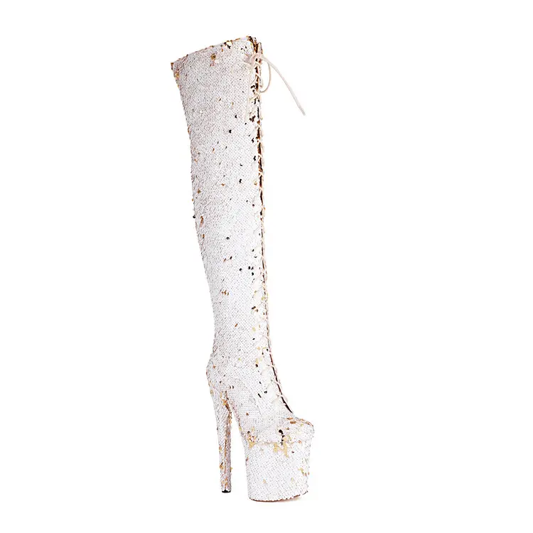 CE Certification Performance Gradient Sequin Over-The-Knee Dance Boots Manufacturers, Companies