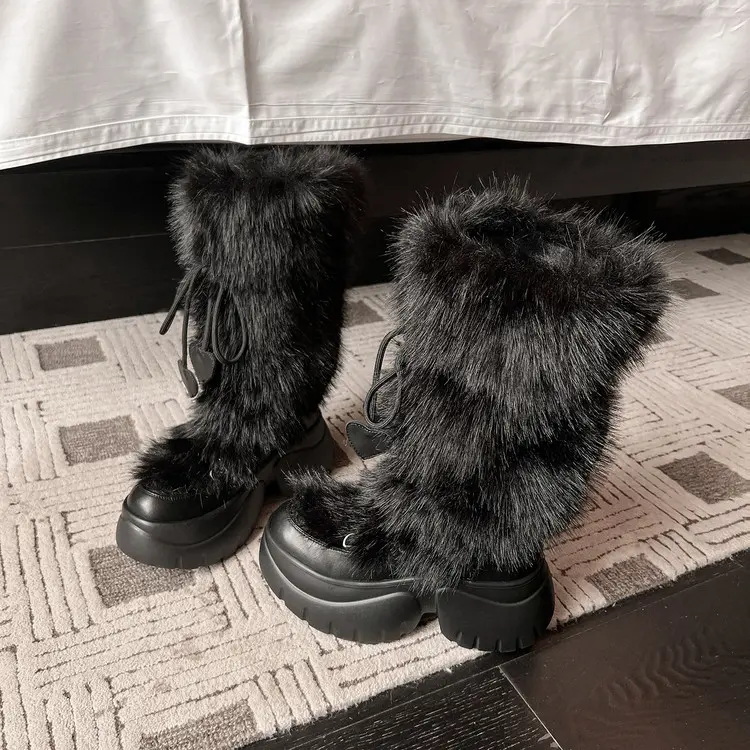 Discount 2025 High Heel Furry Snow Boots - Warm Mid Calf Women's Boots Supplier, Company