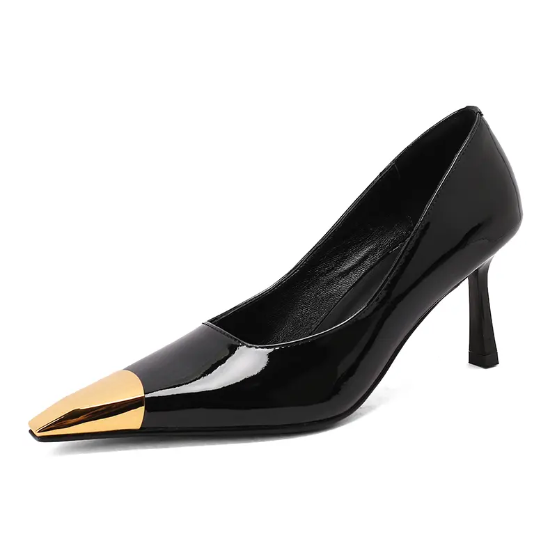 Custom Luxury Handmade Black Court Shoes for Women 7cm Heels Manufacturers, Products