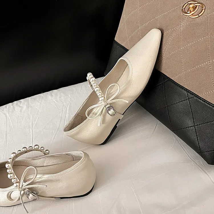 Wholesale Pearl Pointed Mary Jane Flats Wholesaler Suppliers, Factory