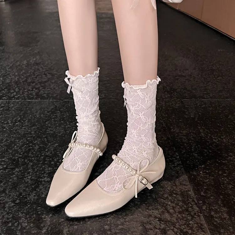 Pointed Toe Mary Jane Flats Style 1