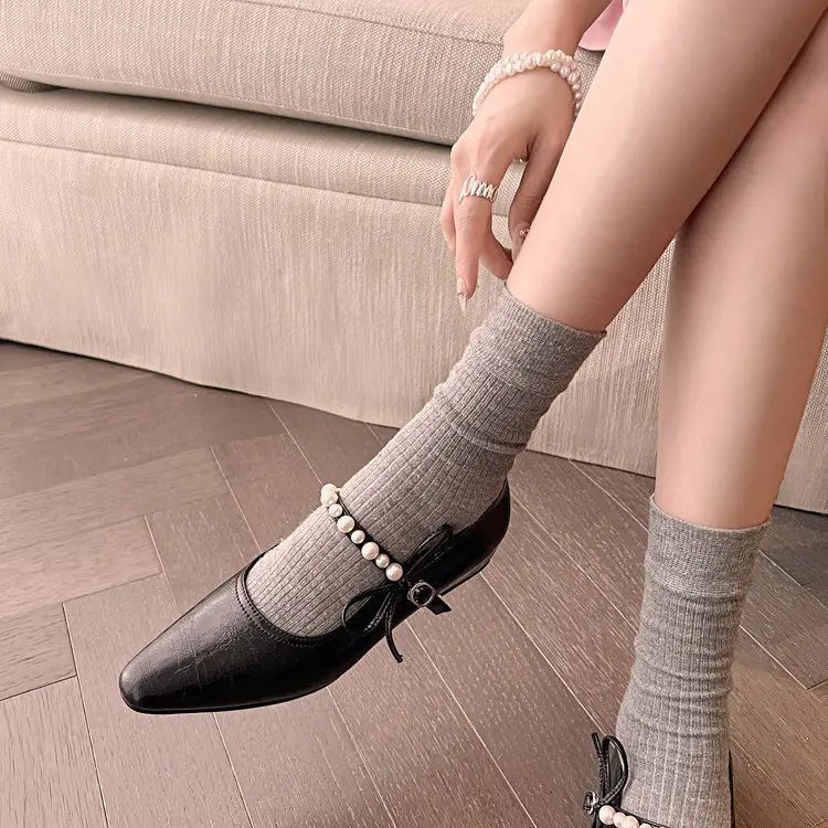Pointed Toe Mary Jane Flats Style 16