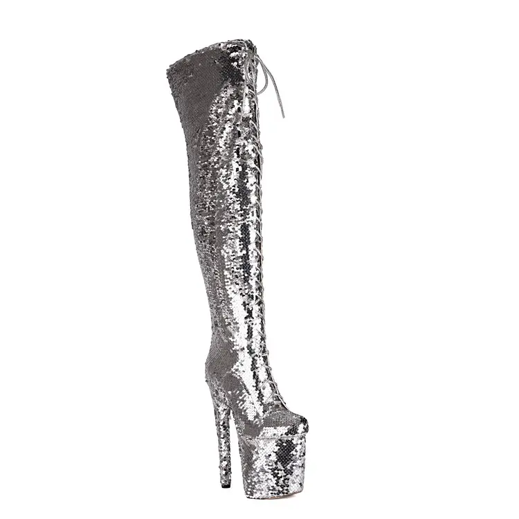 Wholesale 20cm Sequin Over The Knee Performance Boots Bulk
