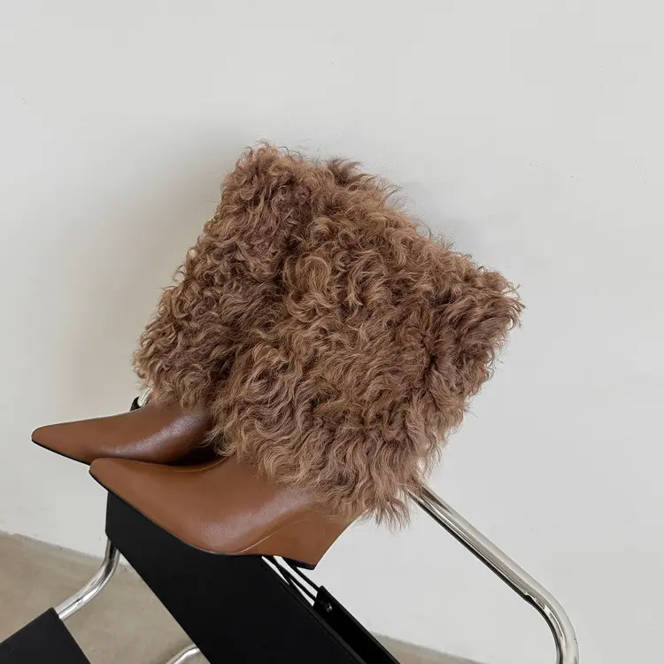 Women's Wool Mid-Calf Boots with Wedge Heel-11