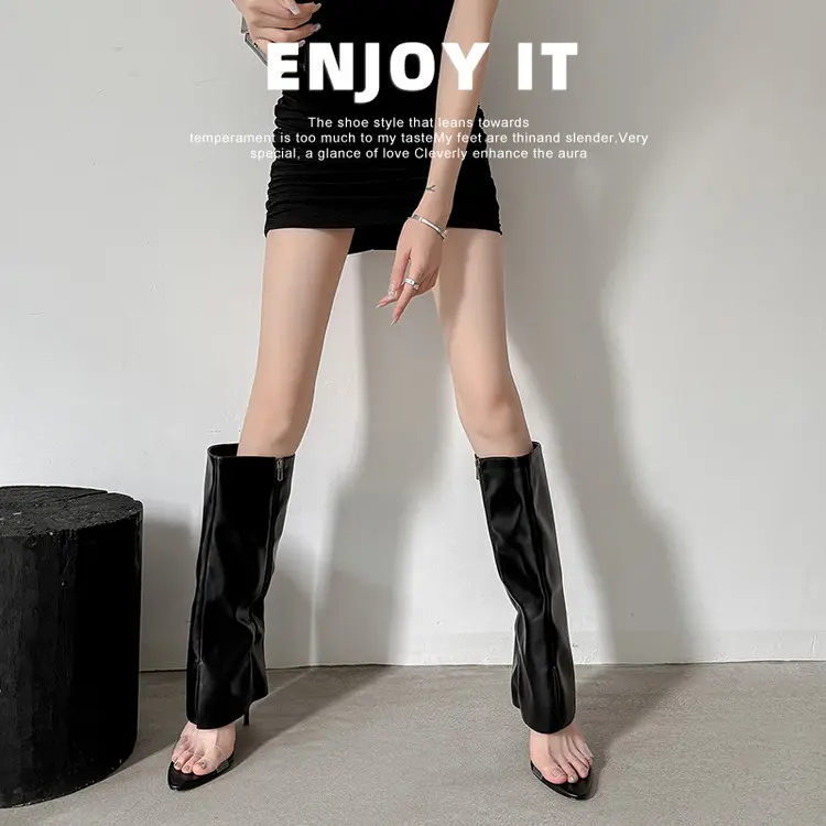 9cm Chunky Heel Knee-High Boots (9)