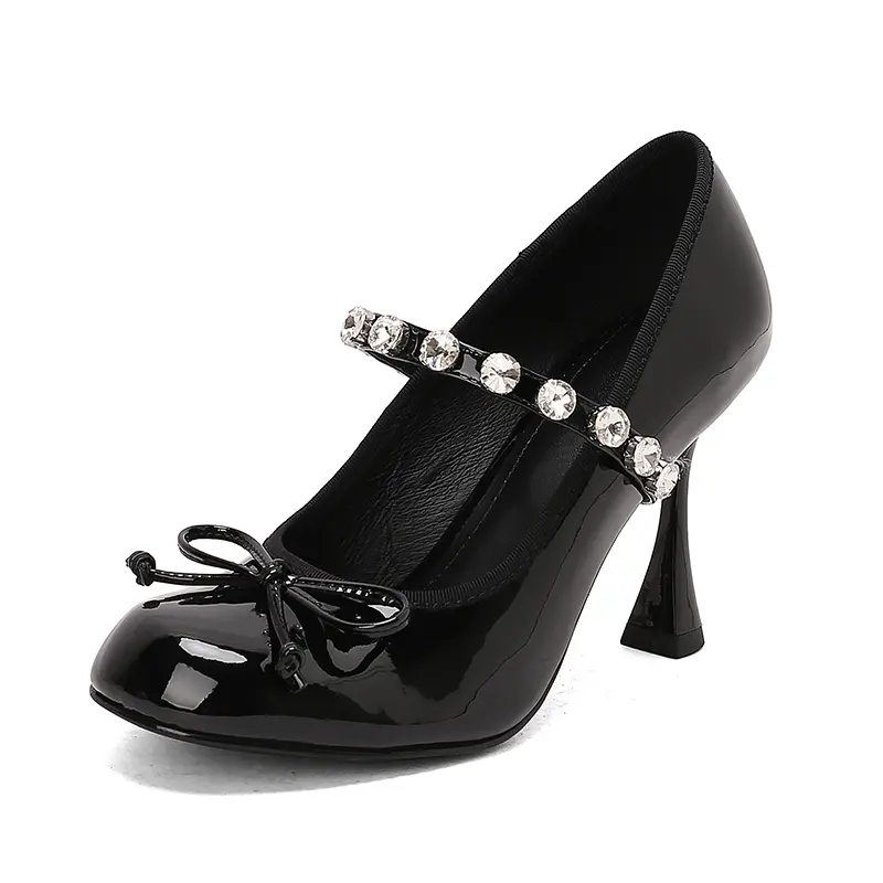 Wholesale Manufacturer Patent Leather Rhinestone Mary Jane Factories, Product