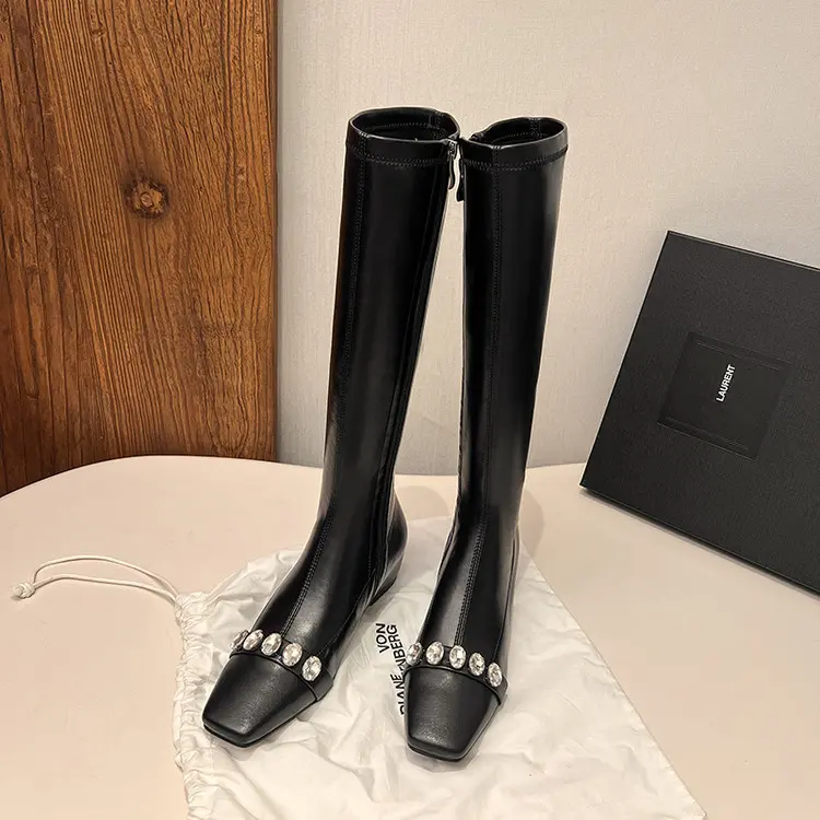 Famous B2B Supplier 4cm Wedge Hidden Heel Rhinestone Boots Exporter, Product