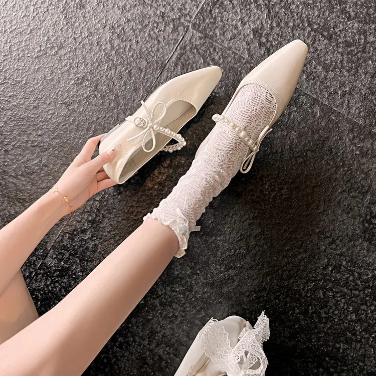 Pointed Toe Mary Jane Flats Style 22