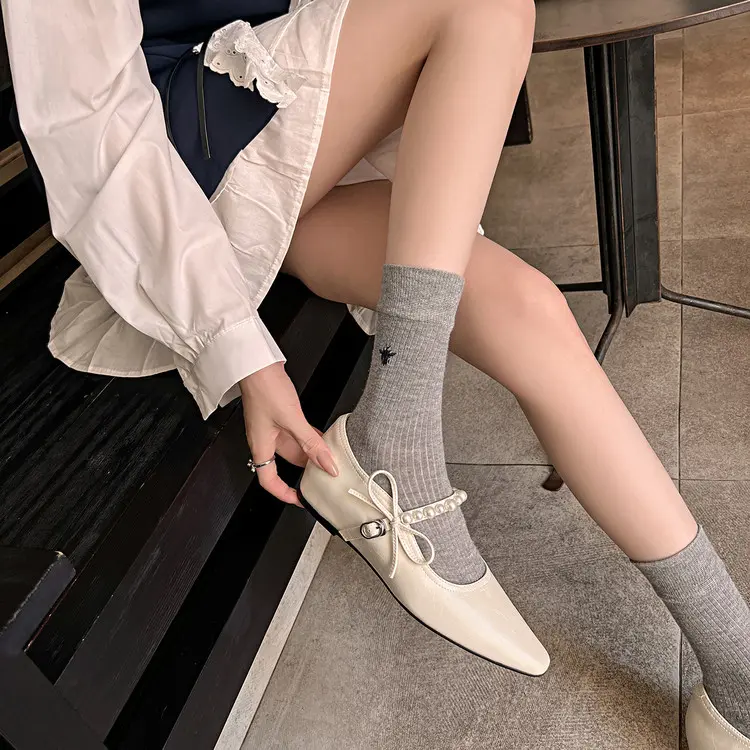 Pointed Toe Mary Jane Flats Style 3