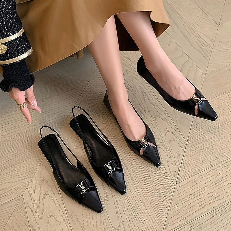 High-Quality Pointed Patent Buckle Supplier Flat Shoes Supplier, Factories