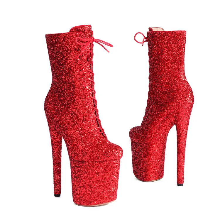 OEM Glitter Sequins 20CM Platform Stiletto Boots for Bulk Order Pricelist, Companies