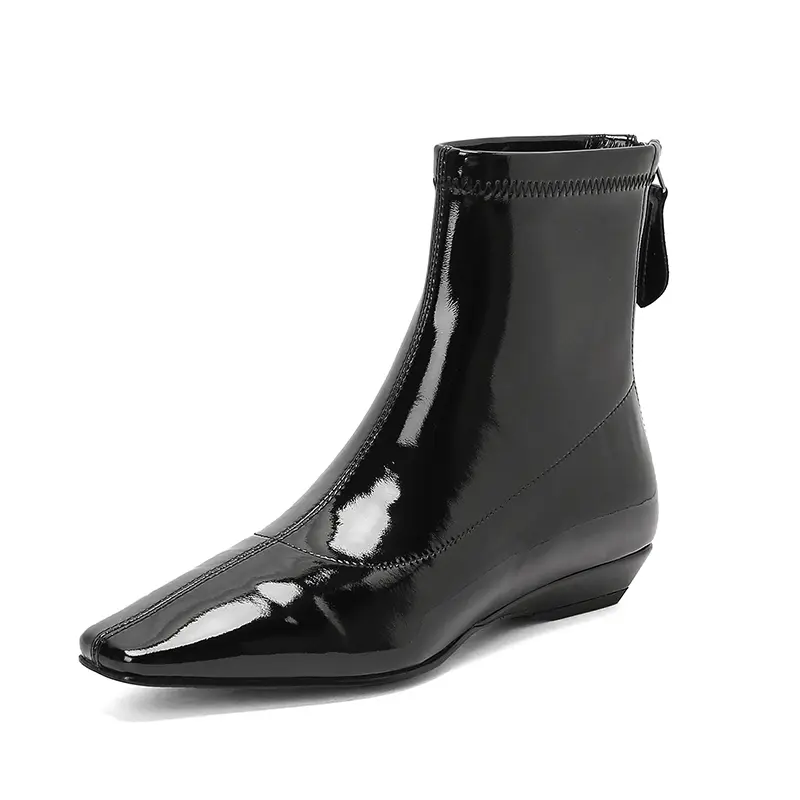 China Patent Glossy Wedge Square Toe Boots Supplier Quotes, Exporters
