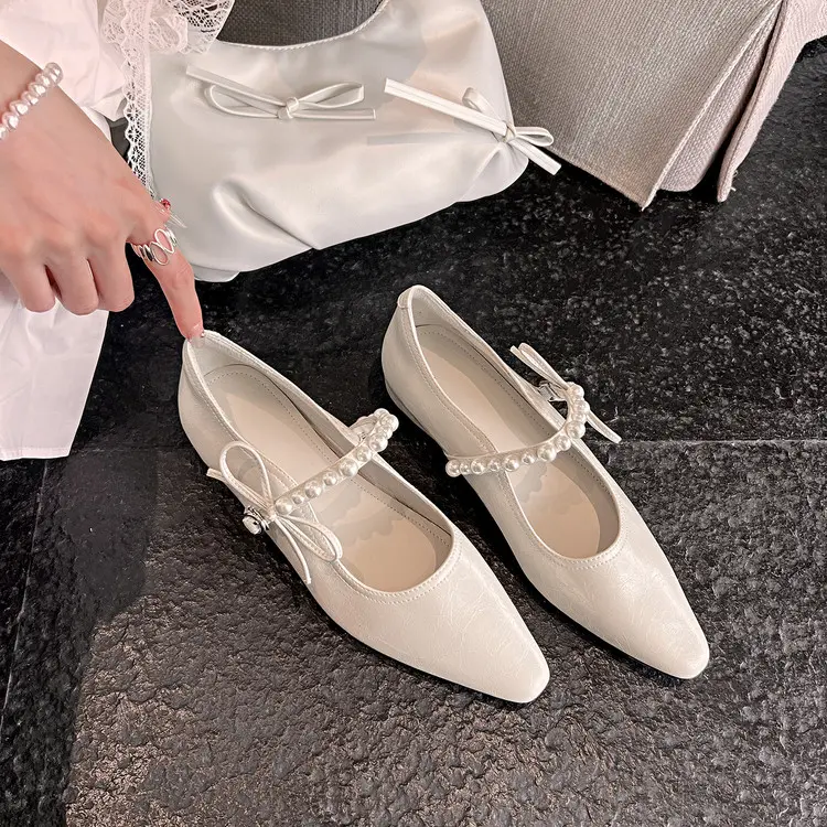 Pointed Toe Mary Jane Flats Style 11
