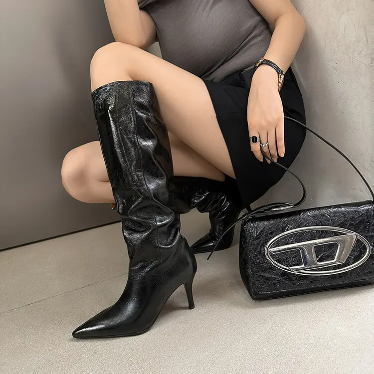 Genuine Leather Western Women’s High Heel Boots f1824 (19)