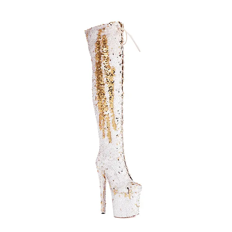 Wholesale 20cm Sequin Over The Knee Performance Boots Bulk