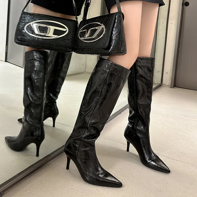 Genuine Leather Western Women’s High Heel Boots f1824 (15)
