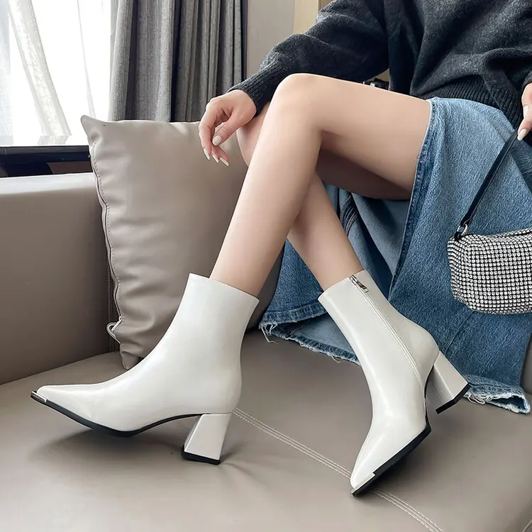 Women's Stiletto Ankle Boots - Pointed Toe, Stretch Velvet 5039 (1)