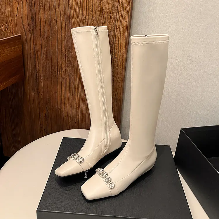 Famous B2B Supplier 4cm Wedge Hidden Heel Rhinestone Boots Exporter, Product