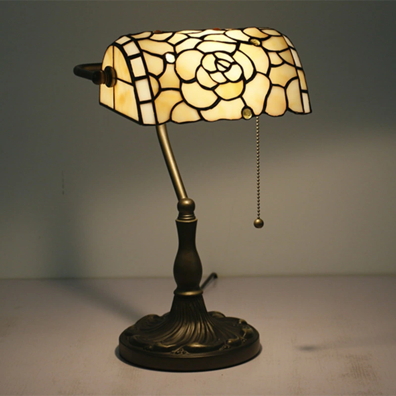 TF3927 Tiffany Style Banker Desk Lamp Stained Glass Reading Accent Lamp