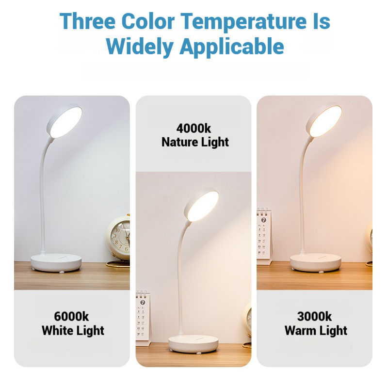 LED Desk Lamp Eye Protection One Color Reading Light USB Plug-in Flexible Hose Table Lamp for Student Study