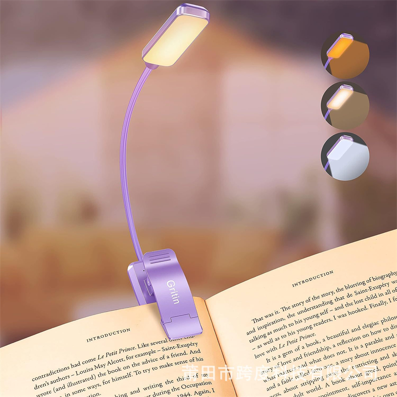 14LEDs Book Light USB Rechargeable Reading Light Warm Cool White Daylight Portable Flexible Easy Clip Night Reading Lamp