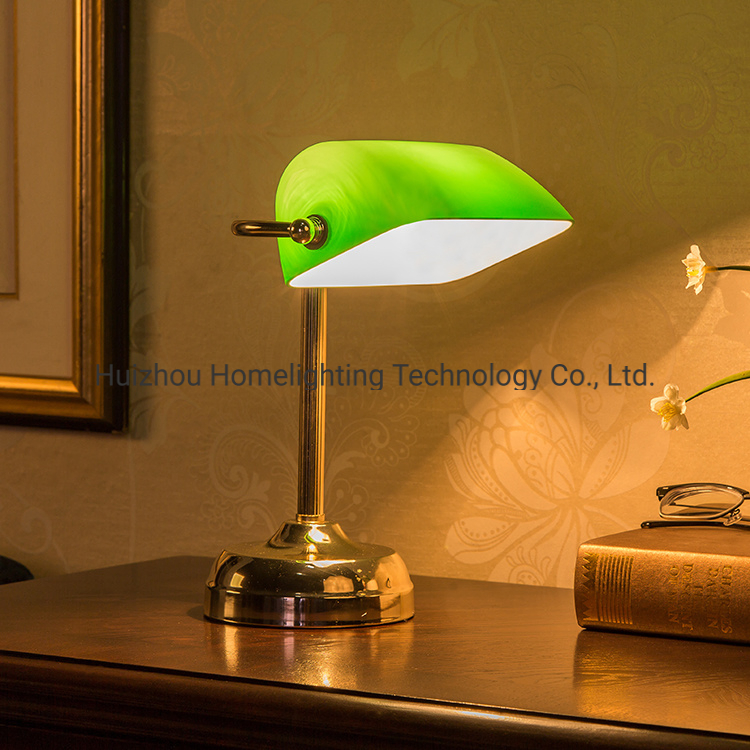 Jlt-1783 Touch Dimming Green Shade Banker Table Desk Lamp