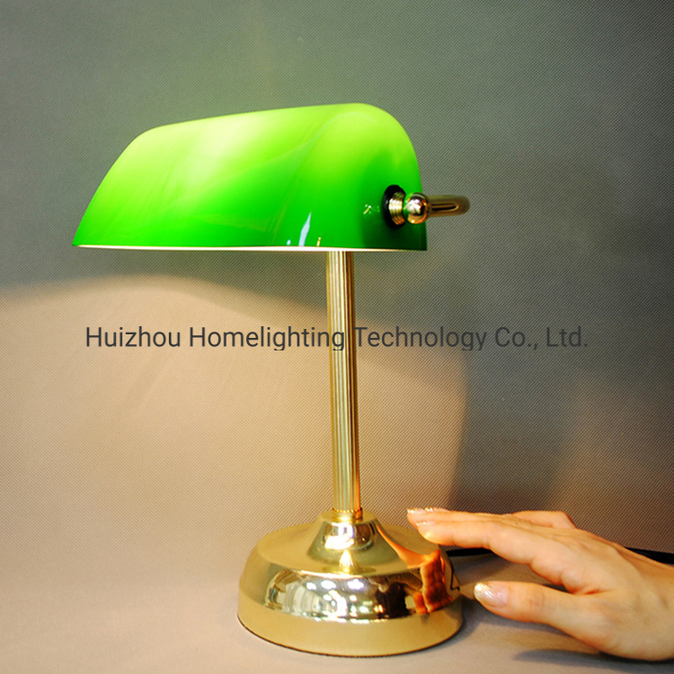 Jlt-1783 Touch Dimming Green Shade Banker Table Desk Lamp