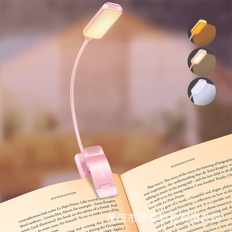 14LEDs Book Light USB Rechargeable Reading Light Warm Cool White Daylight Portable Flexible Easy Clip Night Reading Lamp