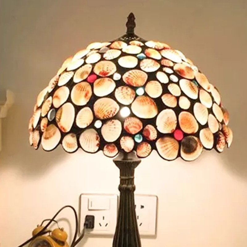 Tiffany Table Lamp Shell Handmade Decorative Lamp AC85-265V Bed Side Table Lamp (WH-TTB-72)