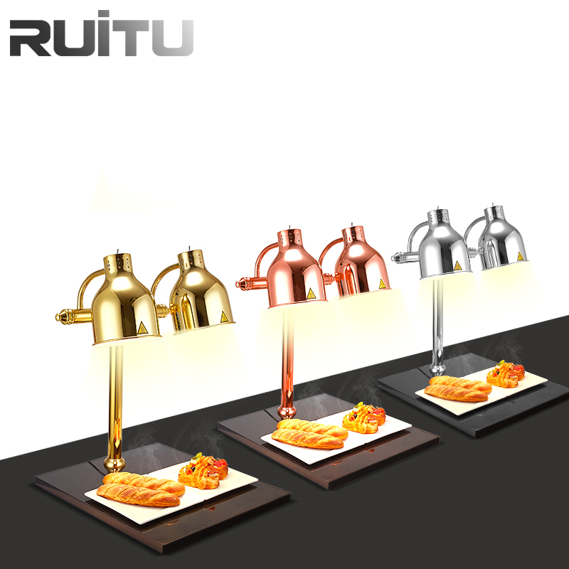 Restaurant Single Head Buffet Utensils Silver Food Insulation Lamp Preservation Light Infrared Heating Lamp Kitchen Catering Buffet Food Warmer Lamp